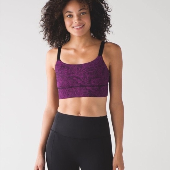 Lululemon Both Ways Bra Mini Antique Paisley Deep Fuchsia / Black - Picture 2 of 7